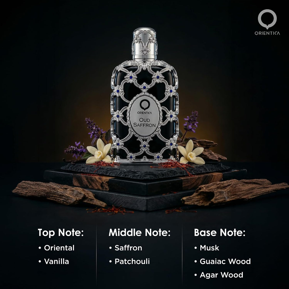 Orientica Oud Saffron Eau de Parfum – Unisex, 2.7 oz (80 ml)