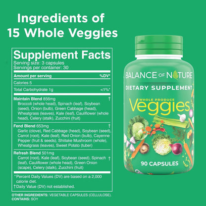 Balance of Nature Whole Veggies Supplement with Superfood Vegetables